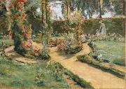 Max Liebermann The Rose Garden in Wannsee with the Artist-s Daughter and Granddaughter china oil painting reproduction